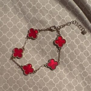 altard state red and gold clover bracelet